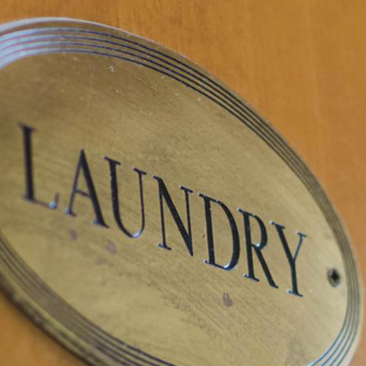 Hotel Agora laundry room sign